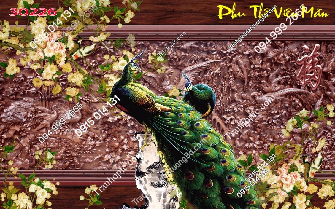 Tranh dán tường phu thê viên mãn phòng ngủ vợ chồng 30226