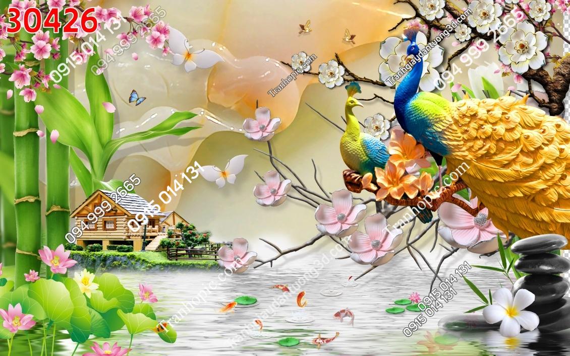 Tranh dán tường phu thê viên mãn phòng ngủ vợ chồng 30426