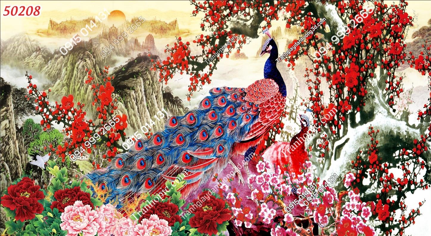 Tranh dán tường phu thê viên mãn phòng ngủ vợ chồng 50208