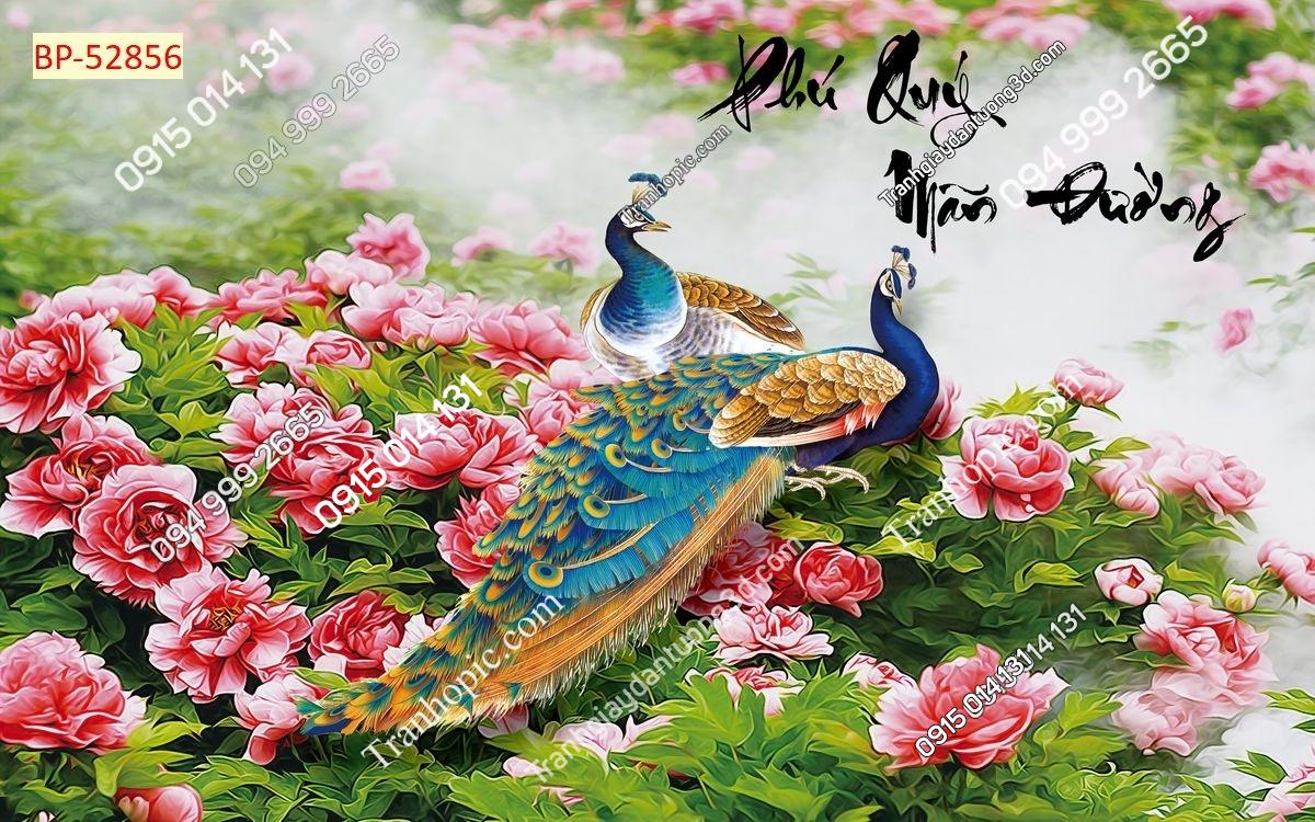 Tranh dán tường phu thê viên mãn phòng ngủ vợ chồng 52856