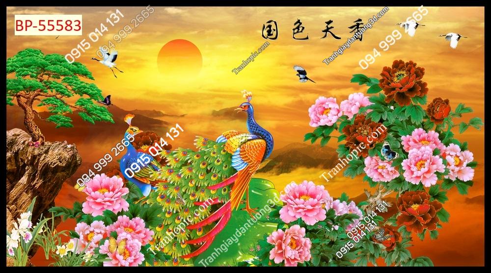 Tranh dán tường phu thê viên mãn phòng ngủ vợ chồng 55583