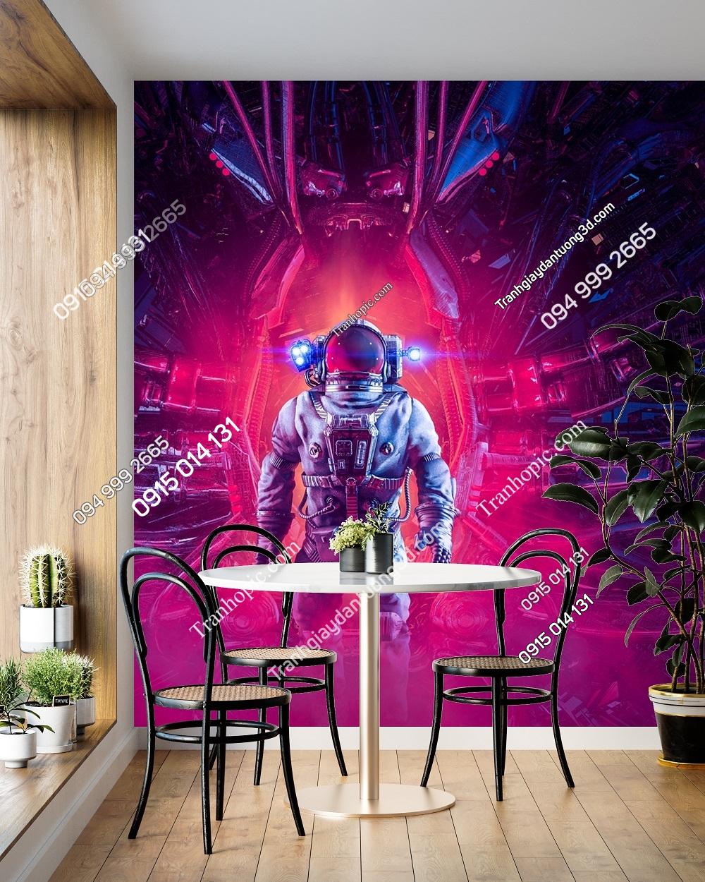 Tranh phi hành gia dán quán cafe 3147937756