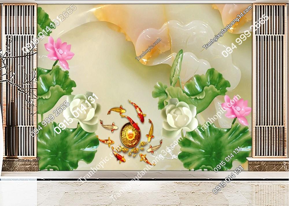Tranh sen ngọc và cá chép 51237