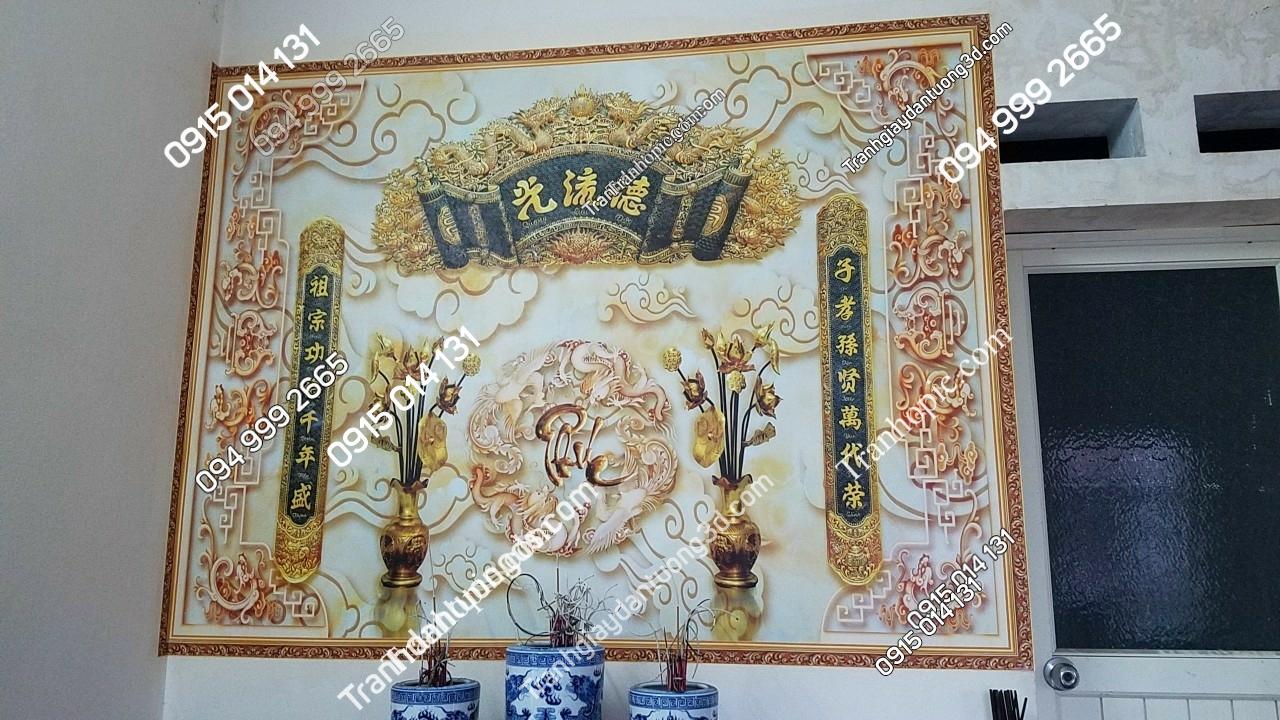 tranh bàn thờ gia tiên