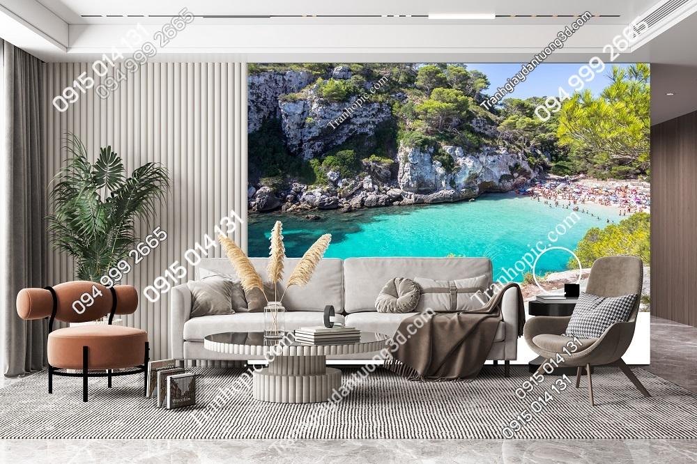 Tranh dán tường bãi biển Macarelleta Tây Ban Nha đẹp 765892204