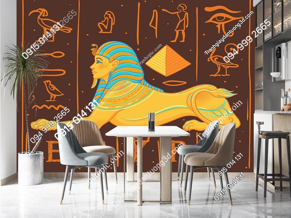 Tranh dán tường họa tiết tượng nhân sư Ai Cập cổ đại 1902091926