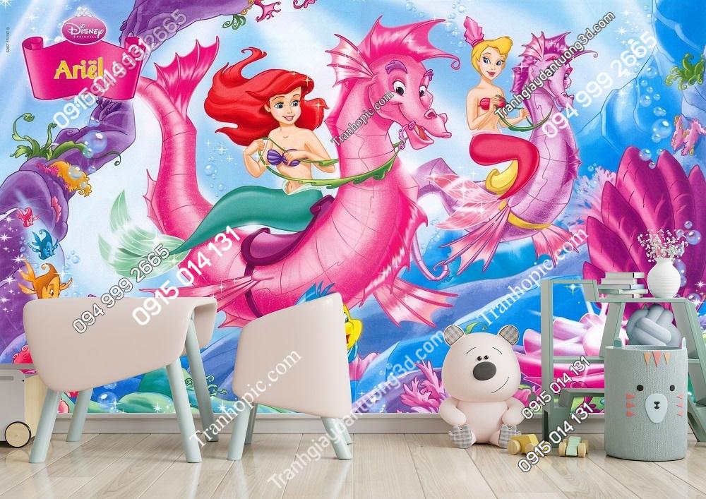Tranh Nàng tiên cá Little Mermaid dán tường phòng bé 474003