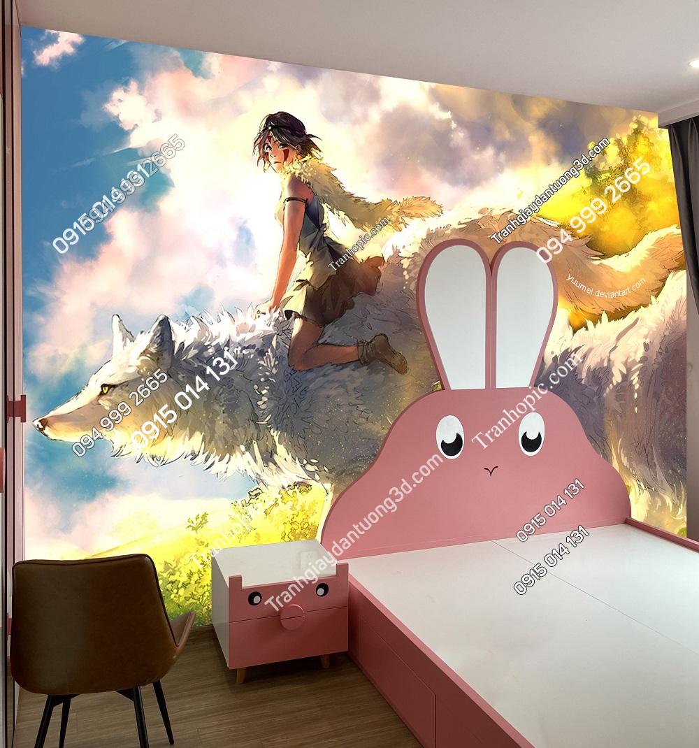 Tranh công chúa Mononoke dán tường phòng bé 909261