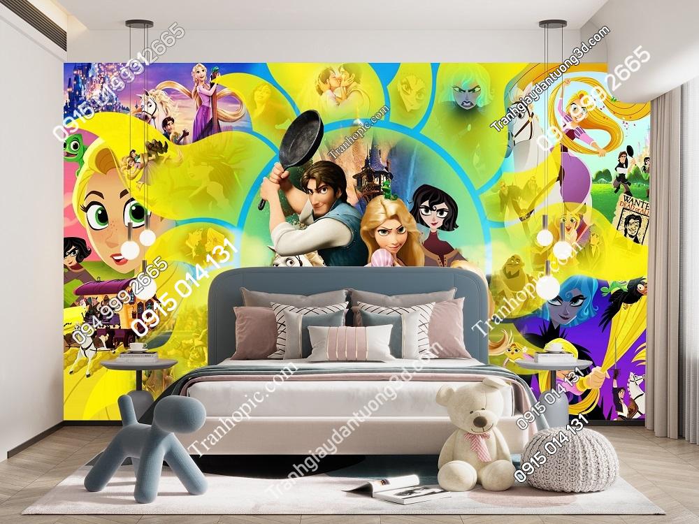 Tranh công chúa tóc mâyTangled và hoàng tử dán tường 1097067