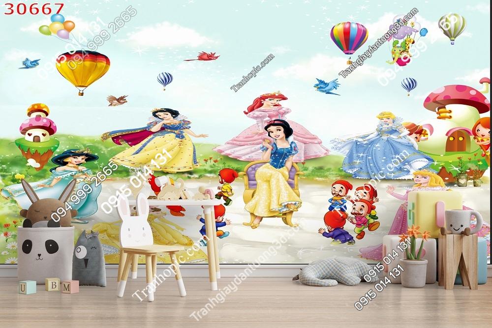 Tranh dán tường 5 công chúa và 7 chú lùn 30667
