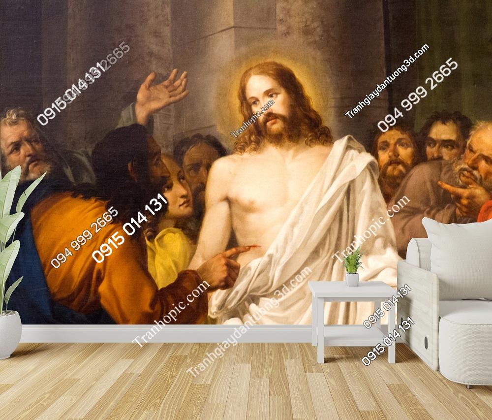 Tranh dán tường Chúa Giê-su Phục sinh cùng với sứ đồ Thomas và các sứ đồ khác của Sebastiano Santi 2055941626