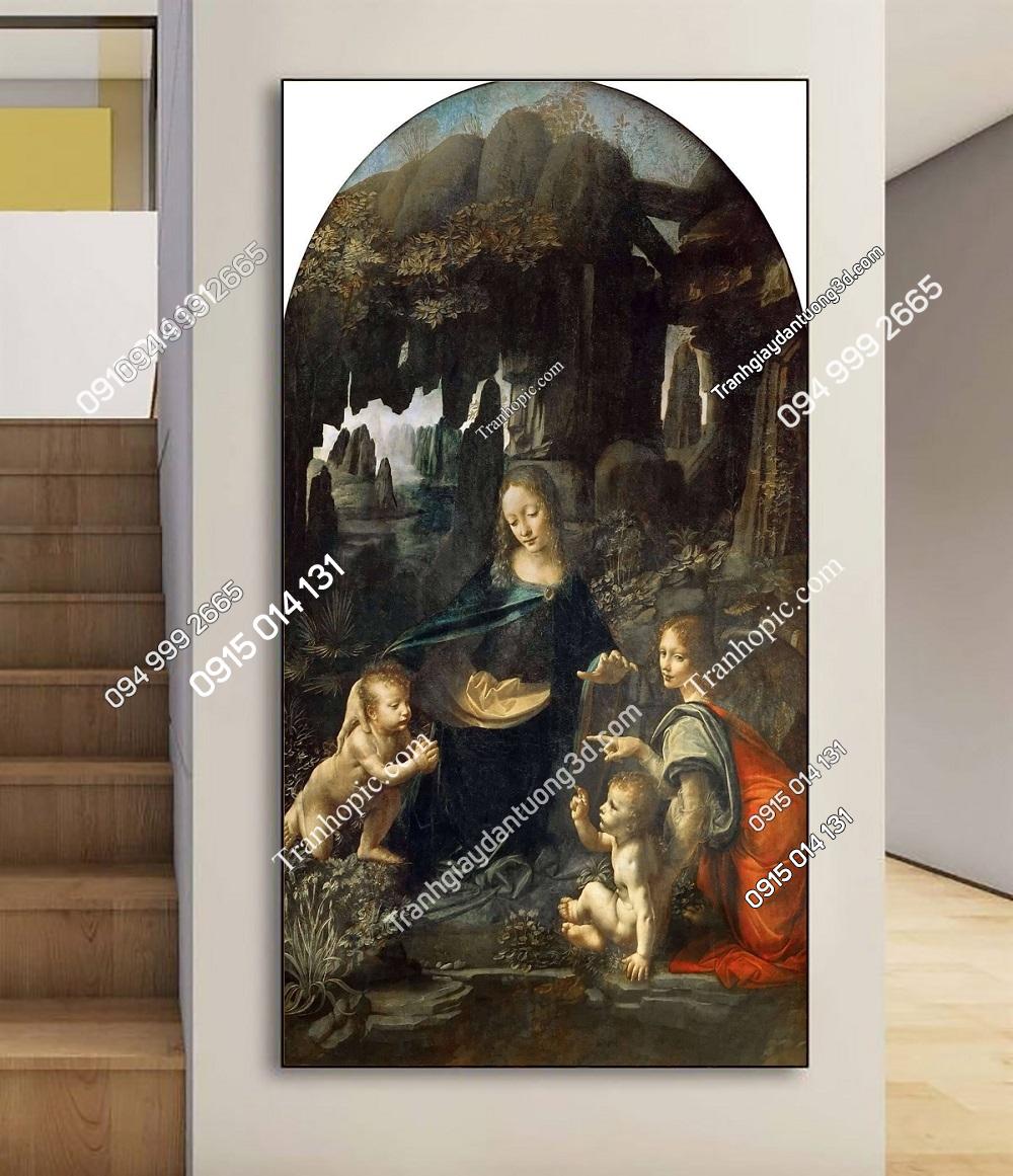 Tranh dán tường “Đức Trinh nữ hang đá” của Leonardo Da Vinci HM2KDR