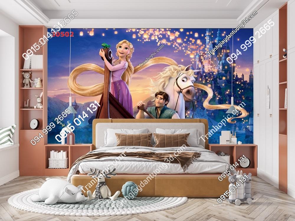 Tranh dán tường công chúa tóc mây Tangled và hoàng tử 30502
