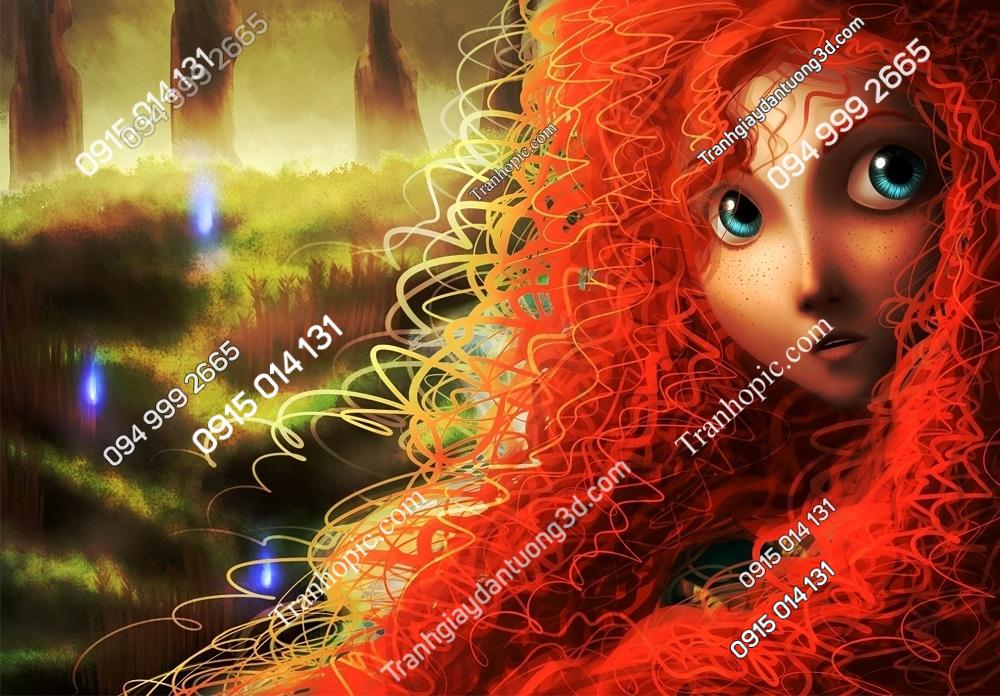 Tranh dán tường công chúa tóc xù Merida Brave 258219