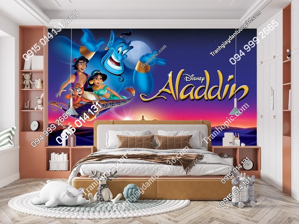 Tranh dán tường đèn thần, Aladdin và công chúa Jasmine 1144486