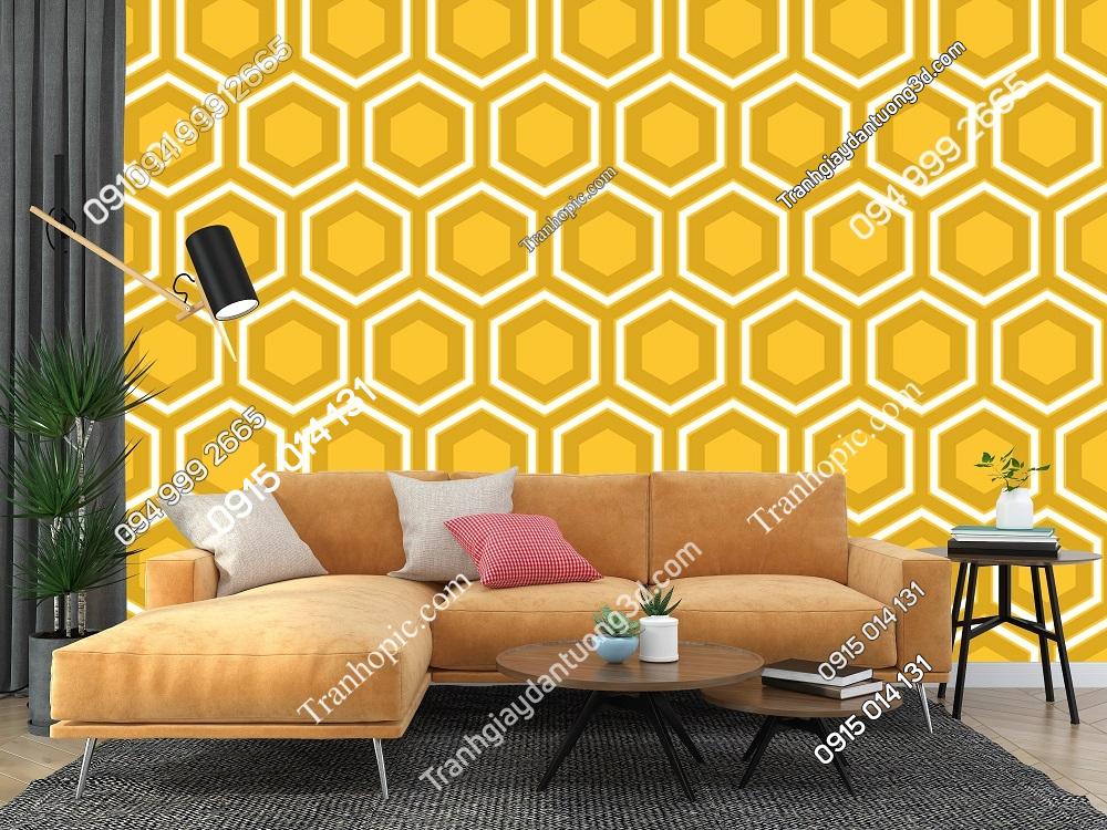 Tranh dán tường lục giác vàng 351823356