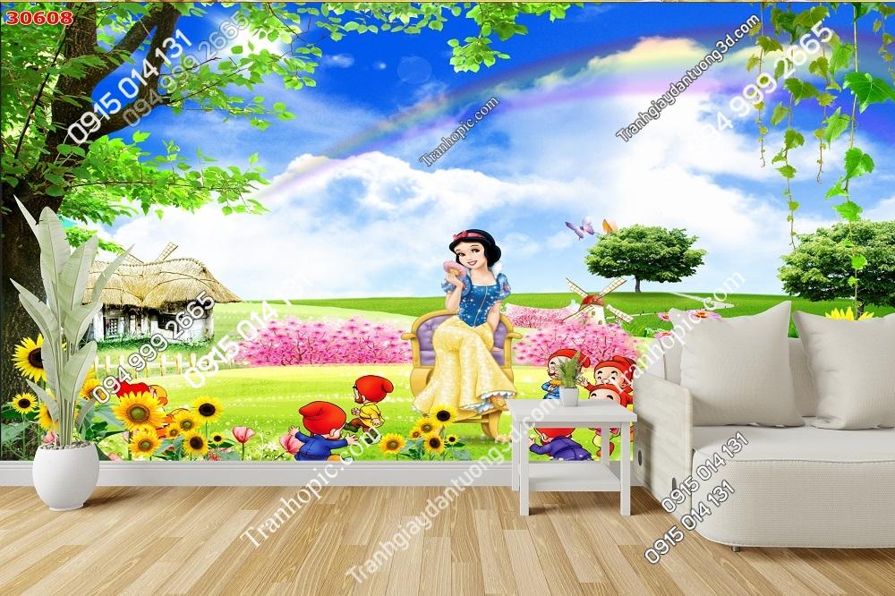 Tranh dán tường nàng bạch tuyết và bảy chú lùn 30608