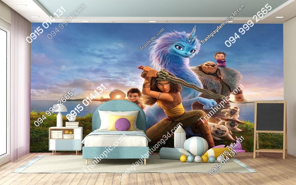 Tranh dán tường phòng bé Raya và rồng thần cuối cùng 1140932