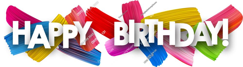 Tranh dán tường tường Happy birtday 2075991600