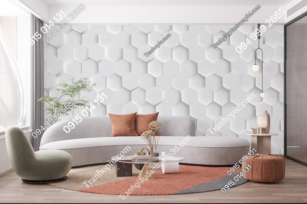 Tranh tổ ong 3D trắng dán tường 2785244476