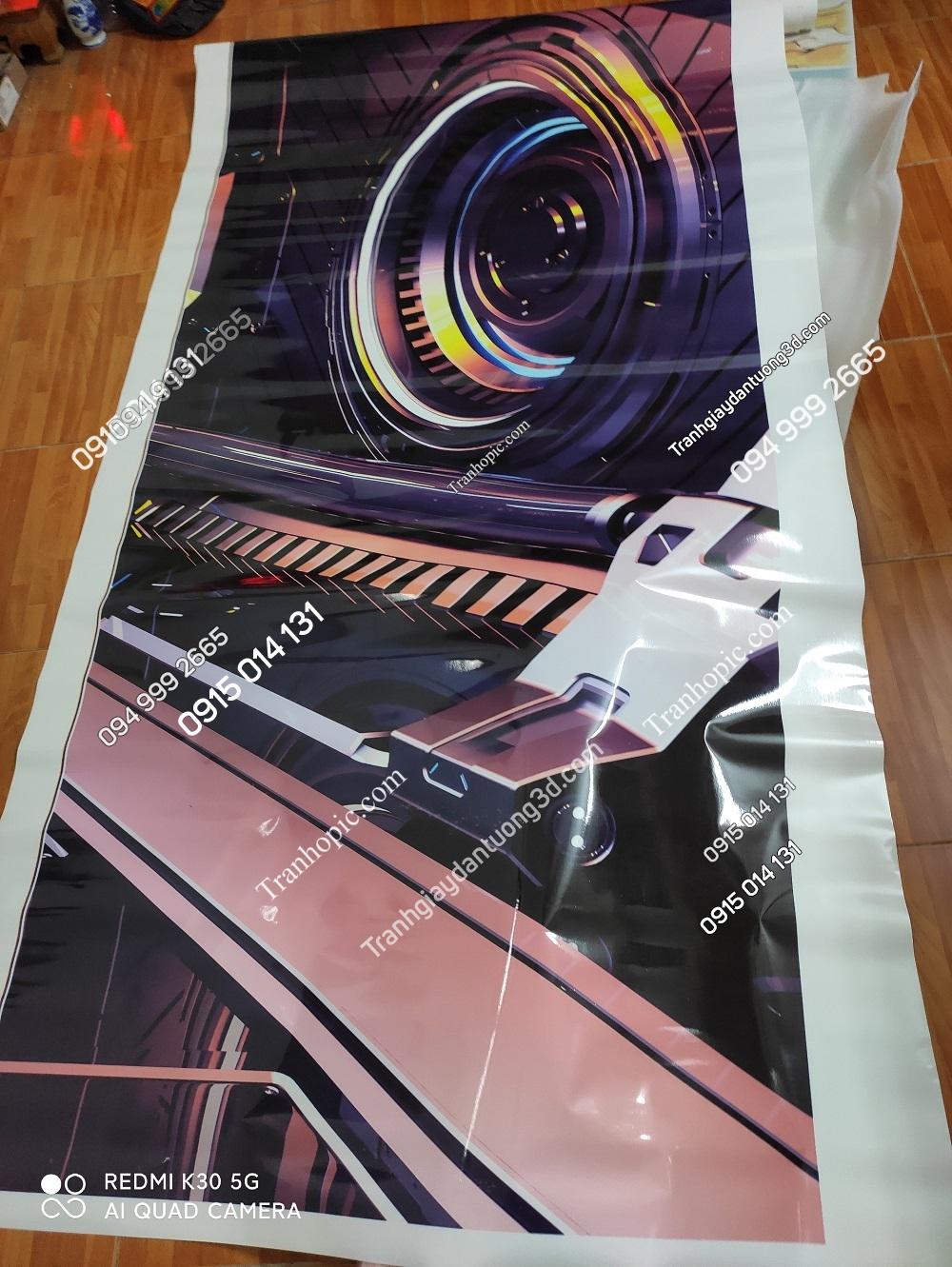 In decal tranh dán tường không gian cũ trụ