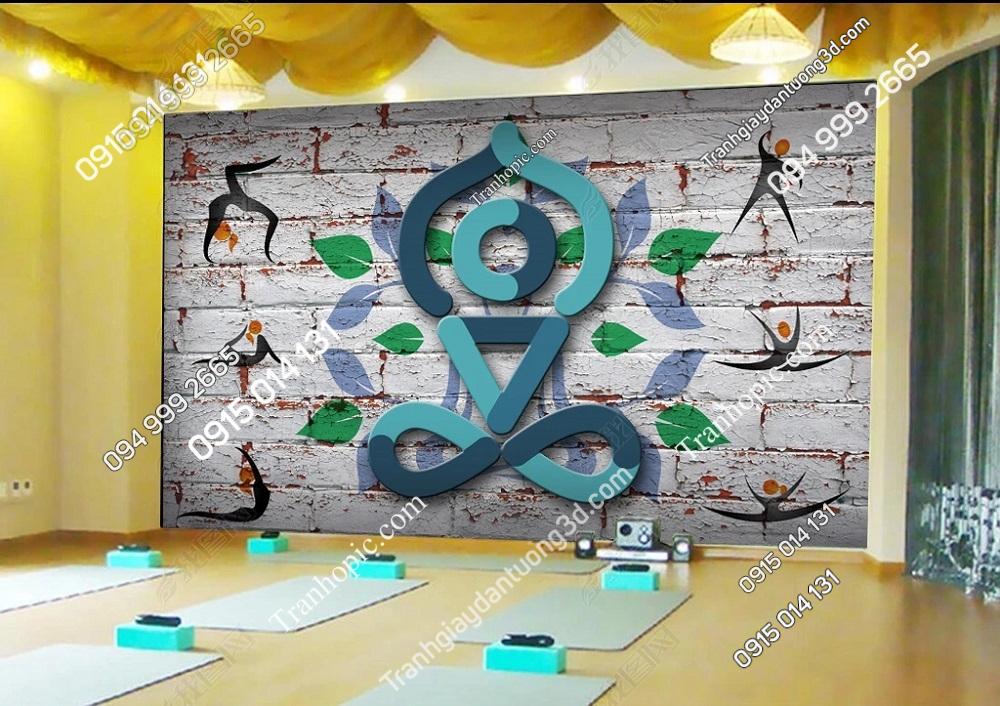 Tranh cách điệu dán tường yoga DS_25678819