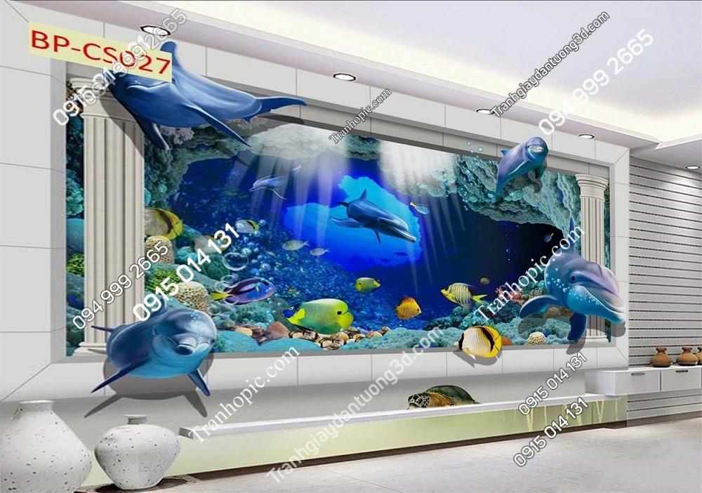 Tranh cửa sổ đại dương dán tường CS027