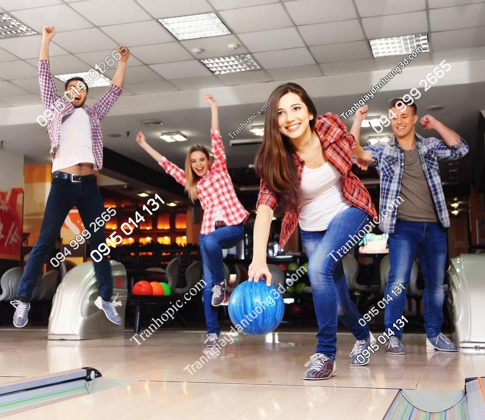 Tranh dán tường 3D câu lạc bộ bowling đẹp 246830043