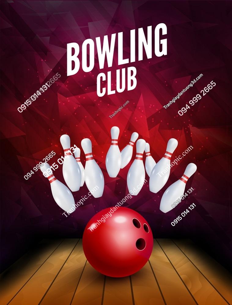 Tranh dán tường câu lạc bộ bowling khổ dọc 667205232