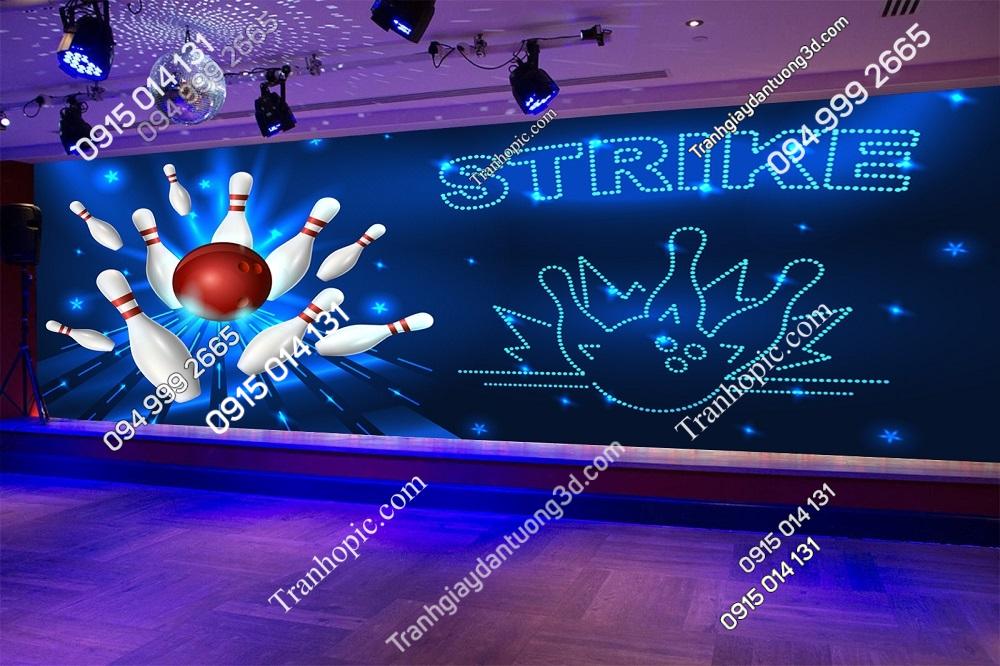 Tranh dán tường câu lạc bộ bowling kiểu đèn neong 571112319