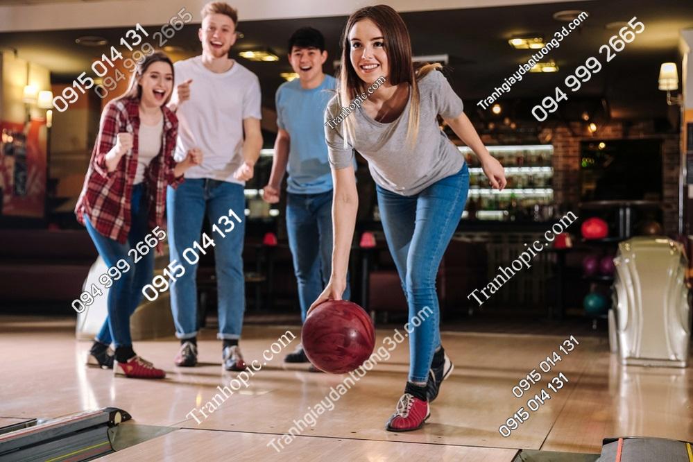 Tranh dán tường câu lạc bộ bowling nhóm bạn cùng chơi 1398331159