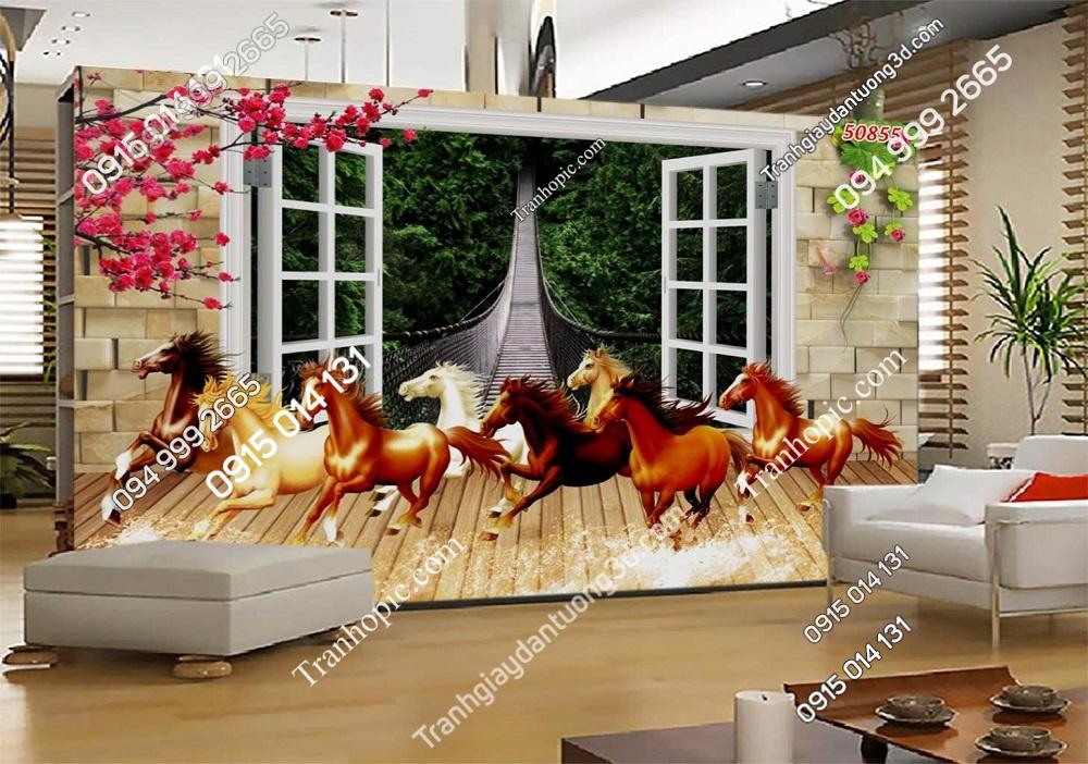 Tranh dán tưởng cửa sổ mã đáo 50855