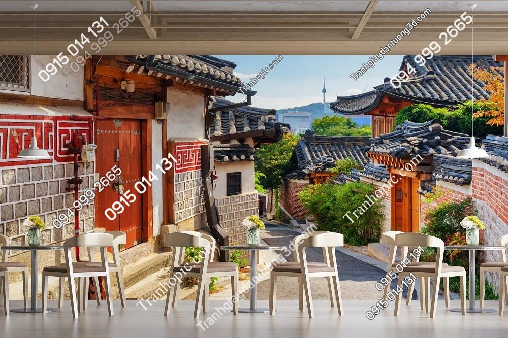 Tranh dán tường đường làng Bukchon Hanok ở Seoul Hàn Quốc 2342230375