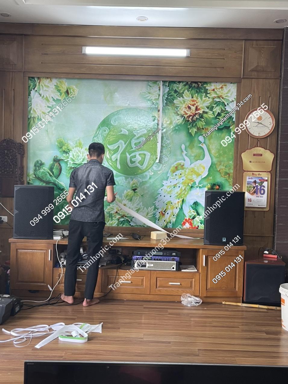 Tranh dán tường giả ngọc phòng khách