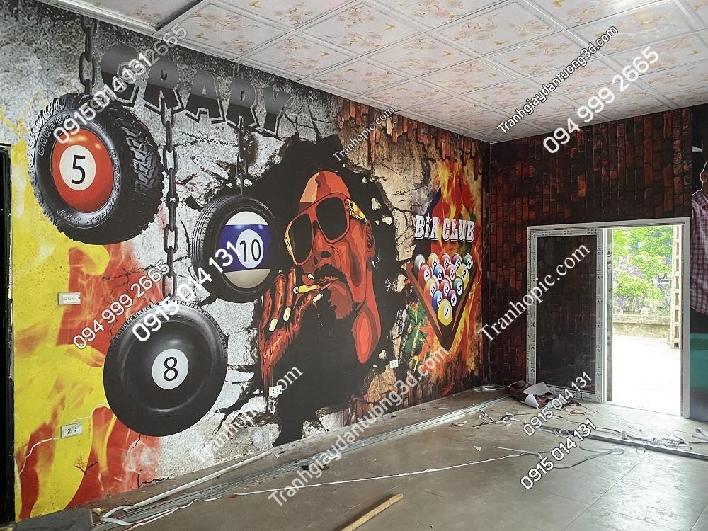 Tranh dán tường hình Snoop DOgg quán bi-a đẹp