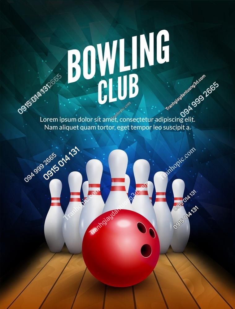 Tranh dán tường khổ dọc cho quán bowling đẹp 494383556