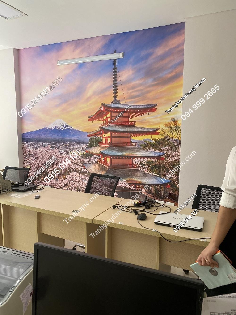 Tranh dán tường núi Phú Sĩ văn phòng Nhật Bản