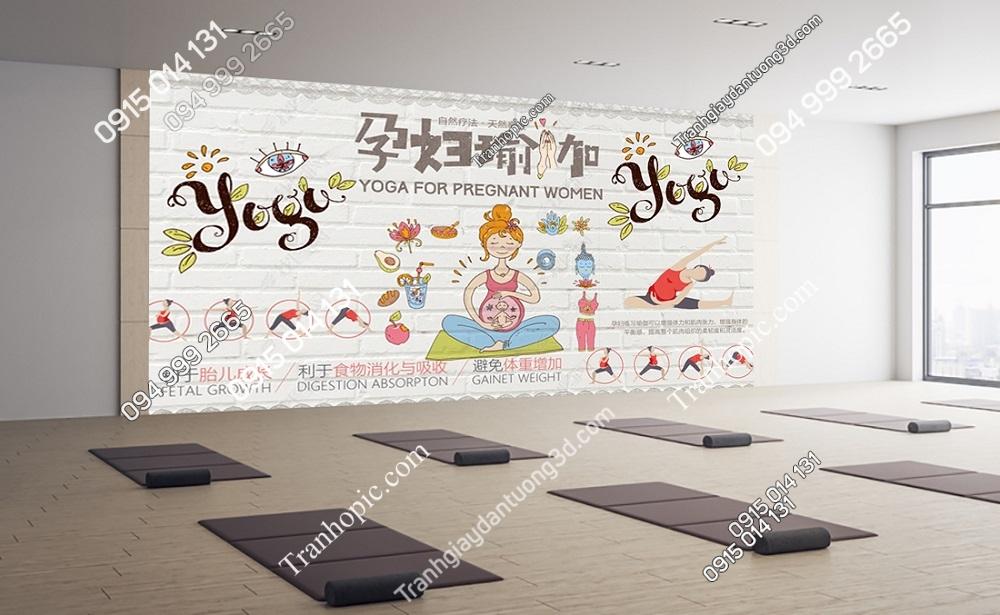 Tranh dán tường phòng tập yoga cho bà bầu OP_26920007