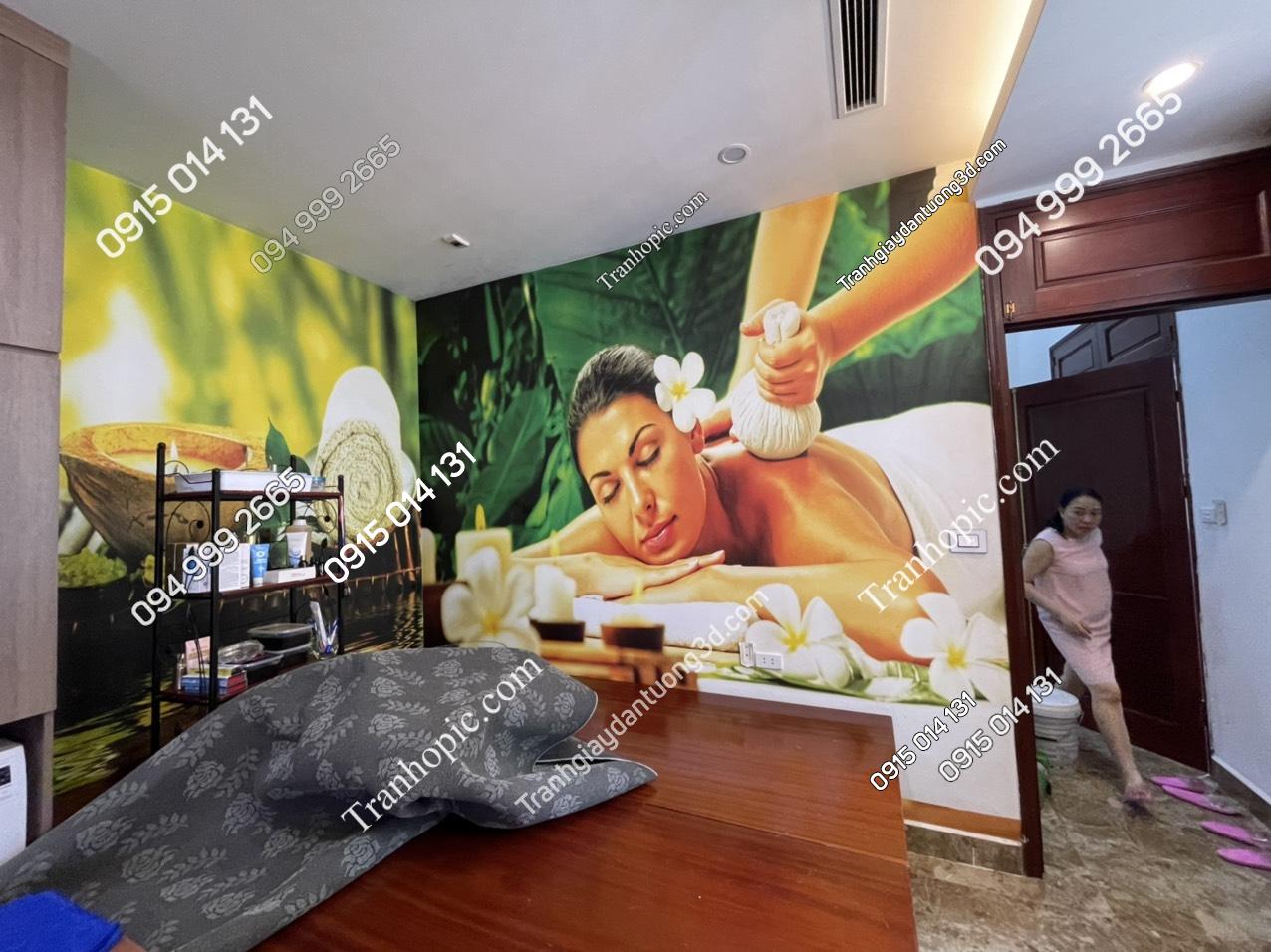 Tranh dán tường quán spa