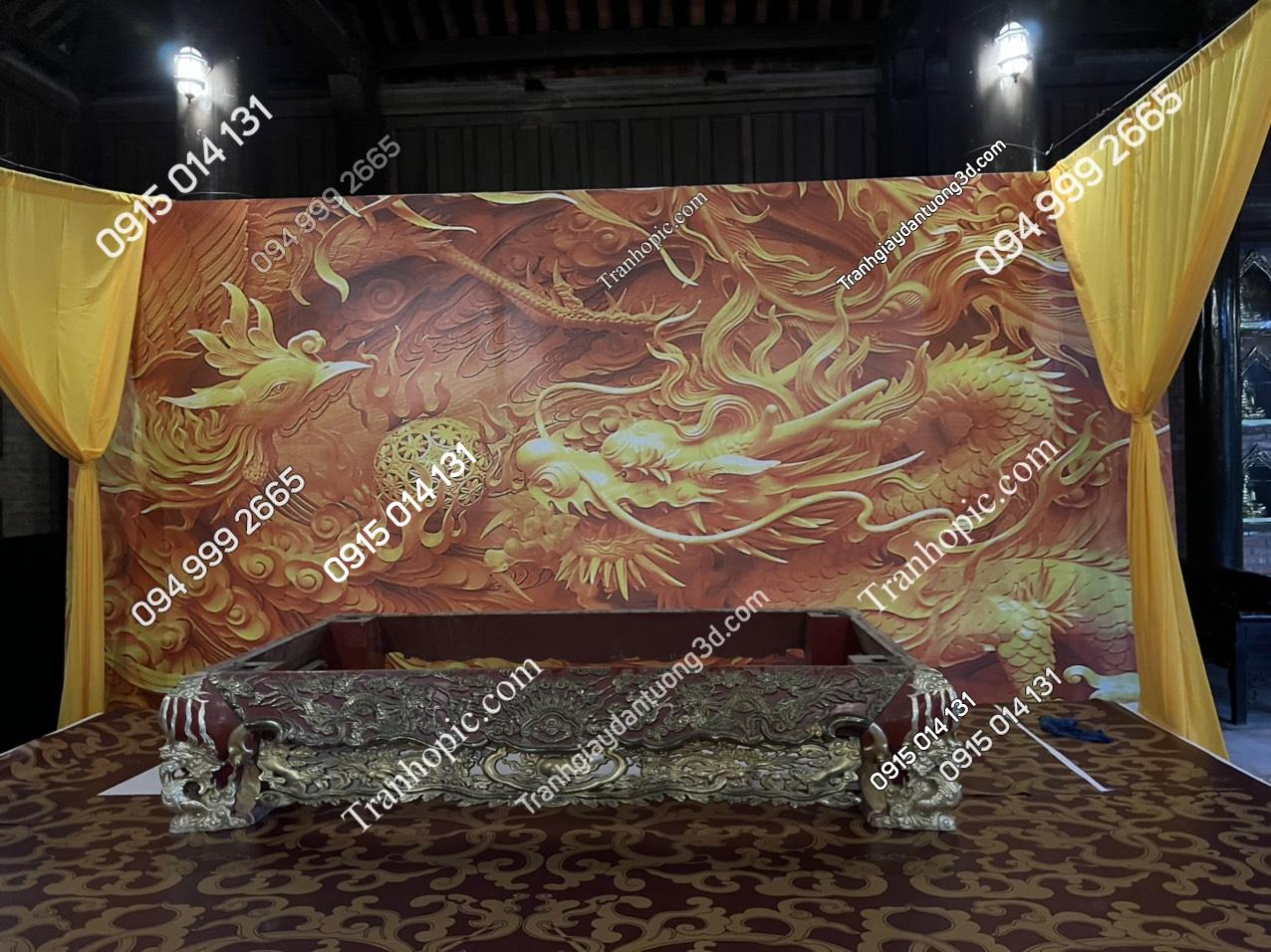 Tranh dán tường rồng phượng 5D
