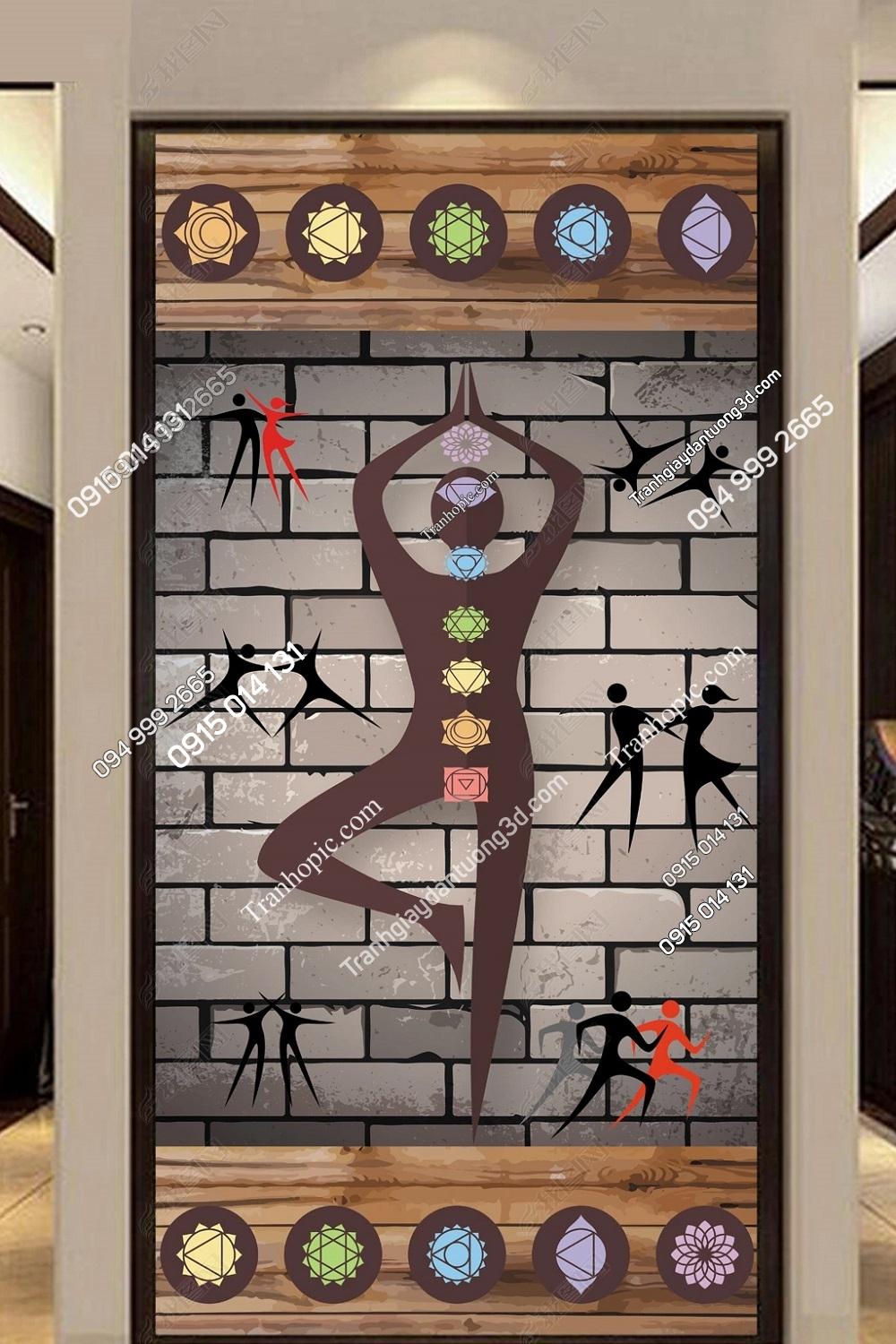 Tranh dán tường yoga khổ dọc OP_27714212