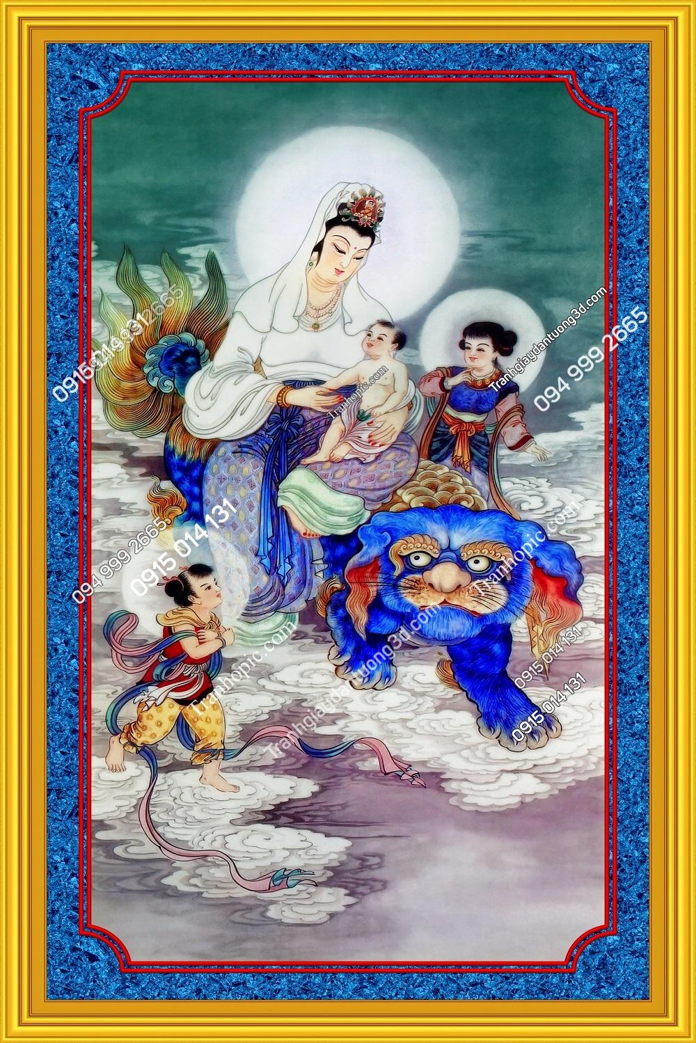 Tranh dán tường Quan Thế Âm Bồ Tát khổ lớn đẹp BT7
