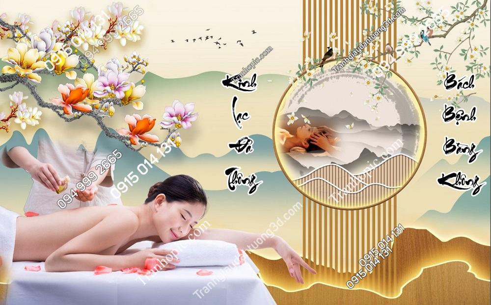Tranh dán tường indochine lam sóng dưỡng sinh spa 2732024 (8)
