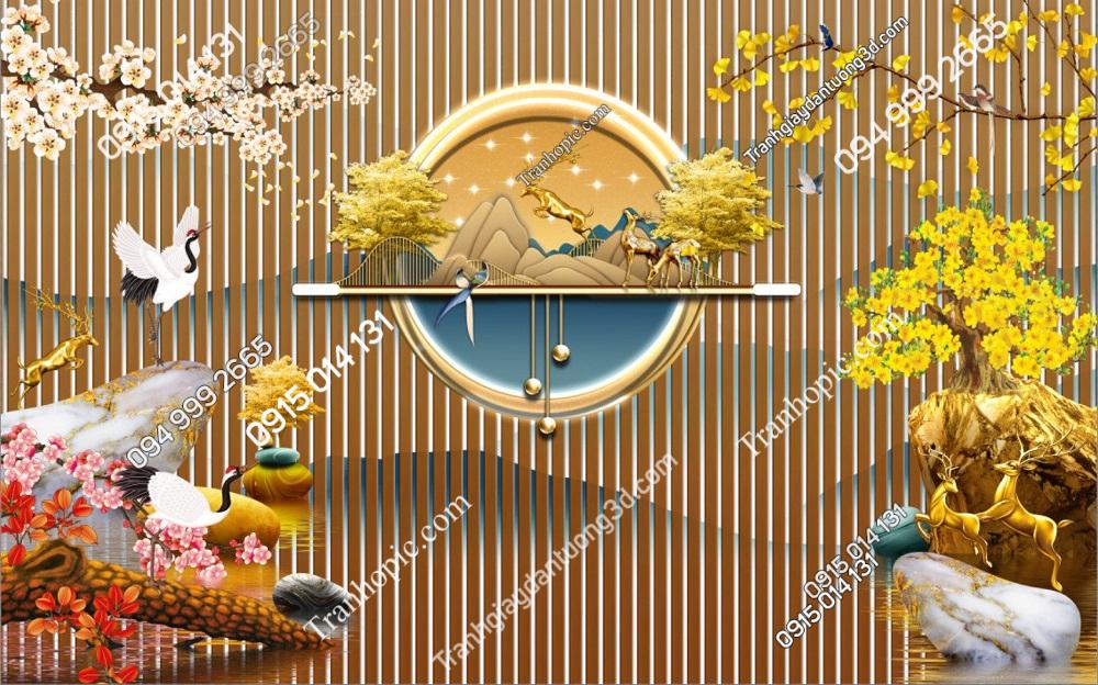 Tranh dán tường lam sóng dán chung cư đẹp 3152024