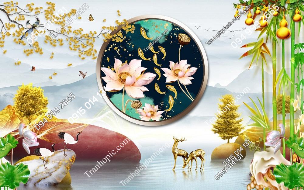 Tranh dán tường mẫu mới trang trí phòng khách 3152024