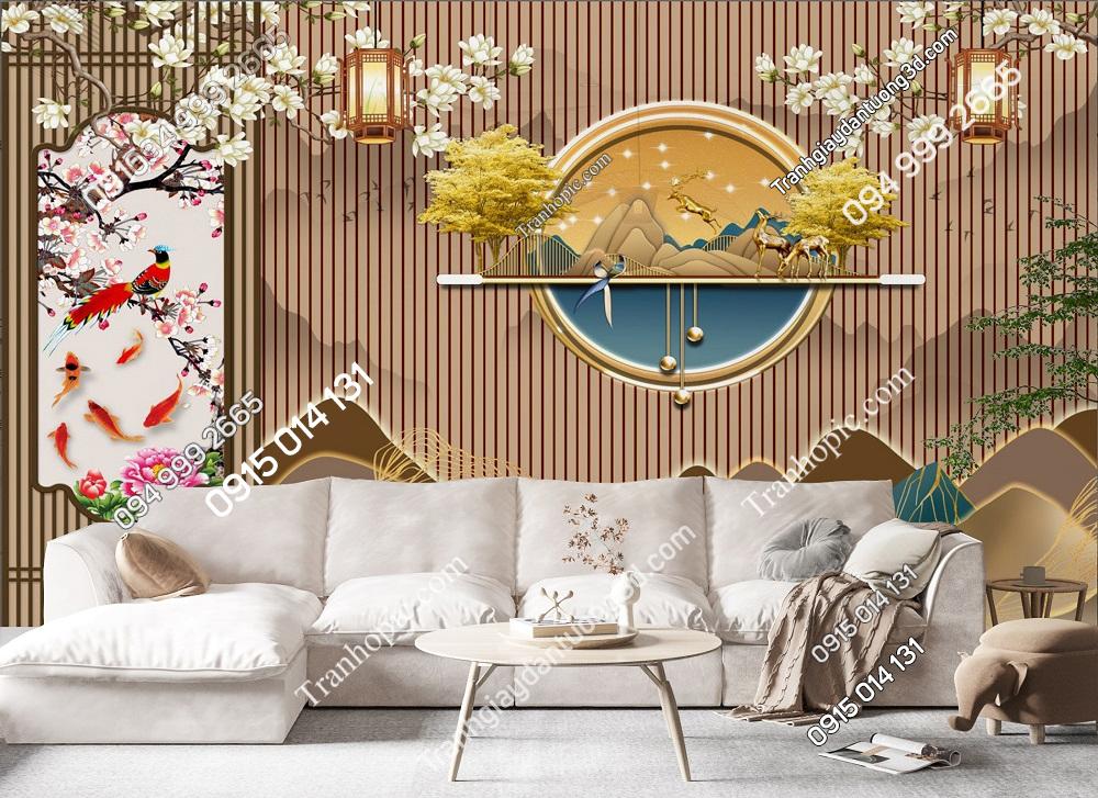Tranh dán tường phòng khách kiểu mới 3152024