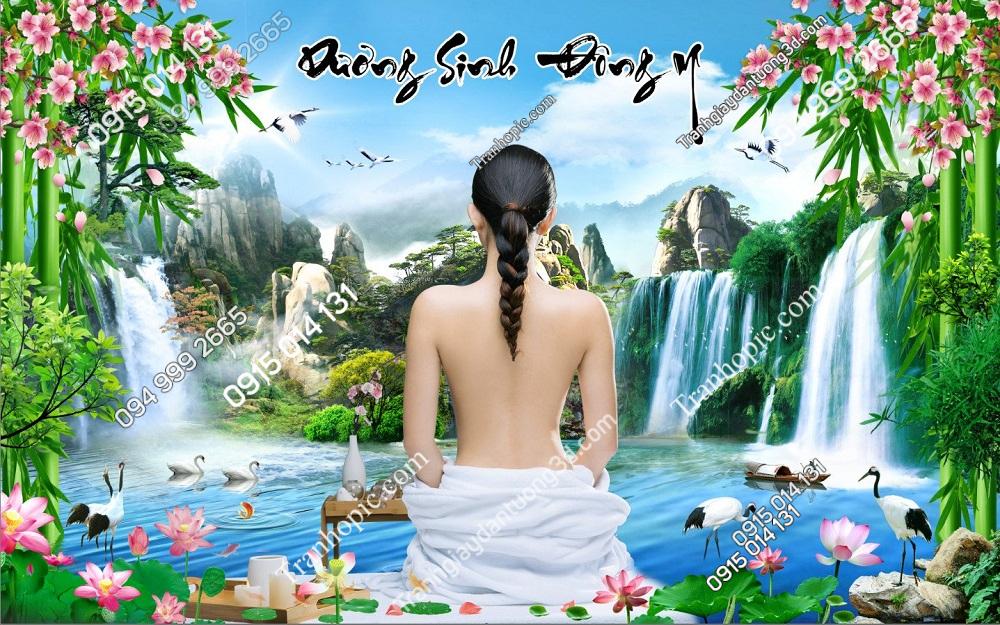 Tranh dán tường sơn thủy lam sóng dưỡng sinh spa 2732024 (9)