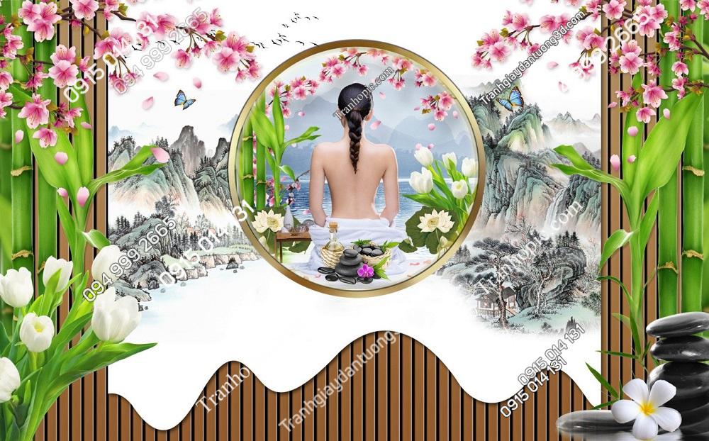 Tranh lam sóng dưỡng sinh spa dán tường 2732024 (1)