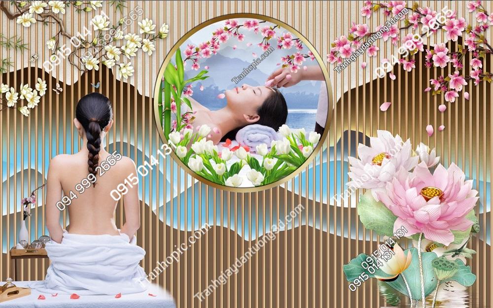 Tranh lam sóng dưỡng sinh spa dán tường 2732024 (12)