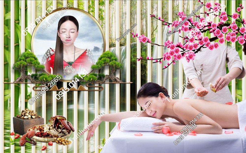 Tranh lam sóng gội đầu dưỡng sinh spa dán tường 2732024 (10)
